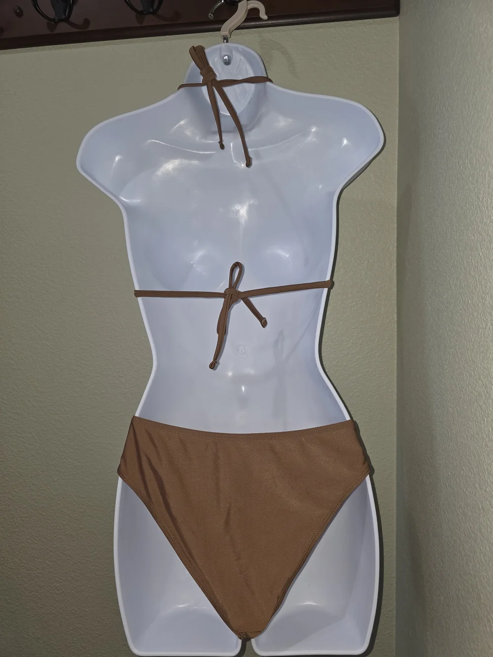 Brown Mesh Swim Cover-Up Skirt with Matching Bikini Set